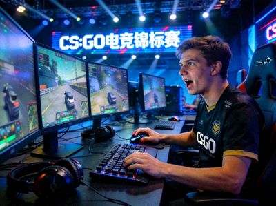 CS:GO电竞锦标赛 - 职业选手专注比赛场景